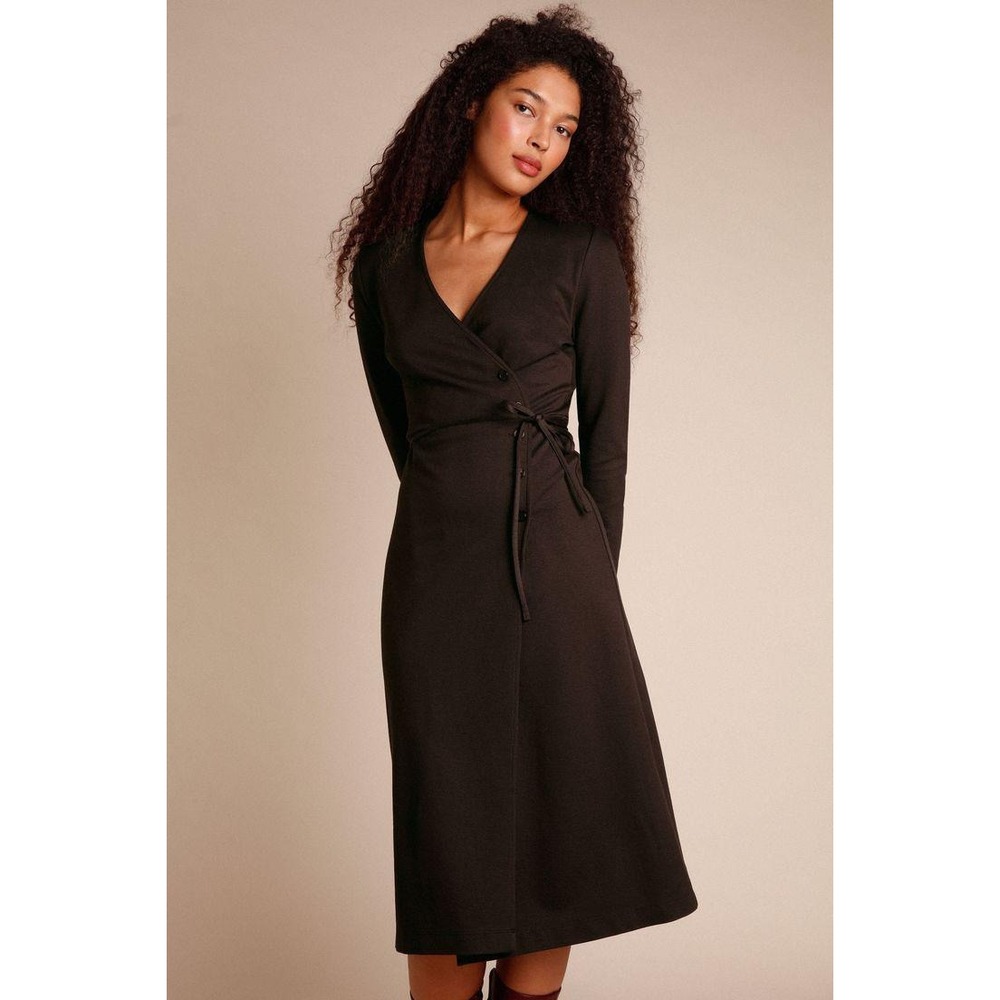 Rouje Paris Knit Wrap Midi Dress Size 44
